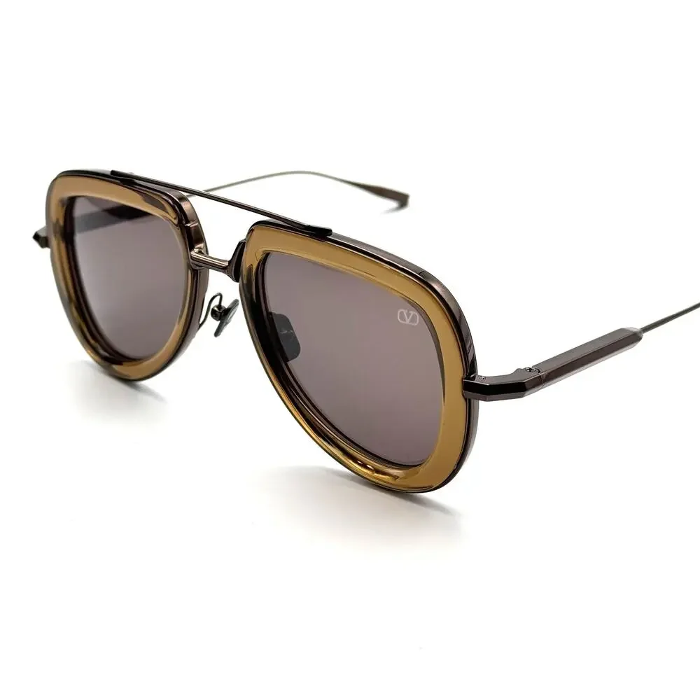 Valentino Sunglasses V-LSTORY VLS-129D Brown Aviator Frame Brown Lens 50-21-140